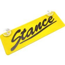 Stance Yazılı Sarı Dekor Plaka Vantuzlu Cam Süsü 22X7.5CM Nemere