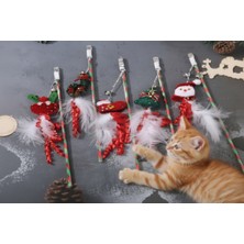 Yılbaşı Temalı Zilli Kedi Oyun Oltası  Nemere