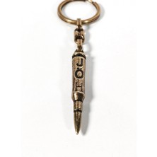 Moncuk Design Antik Bronz Mermi Figürlü Metal Anahtarlık – Güç, Kararlılık ve Net Duruşun Sembolü