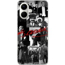 TechTree Tecno Spark Go 2 Uyumlu Kırmızı Mustafa Kemal Atatürk Imza Baskılı Silikon Kılıf