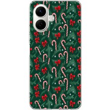 TechTree Infinix Smart 10 Uyumlu Yılbaşı Çam Ağacı ve Baston Şeker Baskılı Silikon Kılıf