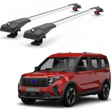 Cross Oto Aksesuarları Ford Tourneo Courier 2024-2026 Camlı Van için Ara Atkı Tavan Barı , Araca Özel , Kilitlenebilir Araç Üstü Ekipman Taşıma Barı (2 Adet)