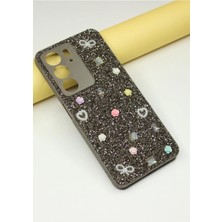 FoxPower Realme C75 Kılıf Taşlı Gül Desenli Silikon Kılıf