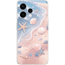 TechTree Oppo  Reno 15 - Reno 15F Uyumlu Sahil Deniz Kabuğu Baskılı Silikon Kılıf