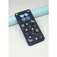 FoxPower Redmi Note 14 Pro 5g Taşlı Kılıf Gül Desenli Silikon Kılıf