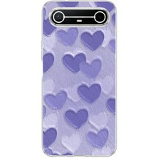 TechTree Tecno Spark Slim 5g Uyumlu Mor Kalpler Tasarımlı Baskılı Silikon Kılıf