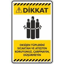 İsg Tabelam 50X70CM/FOSFORLU Kompozit/dikkat! Oksijen Tüplerini Sıcaktan ve Ateşten Koruyunuz