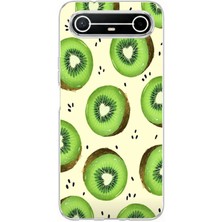 TechTree Tecno Spark Slim 5g Uyumlu Yeşil Kivi Dilimleri ve Kalp Çekirdek Baskılı Silikon Kılıf