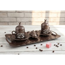 Meya Design Dekoratif Kahve Fincanı Seti Tepsili – Zamak Gövdeli Lüks Ev Dekoru 30 × 15 cm