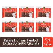 Kahve Dünyası Tambol Ekstra Bol Sütlü Çikolata 77 gr x 6 Adet
