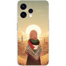 TechTree Oppo  Reno 15 - Reno 15F Uyumlu Filistine Özgürlük Kız Baskılı Silikon Kılıf