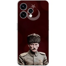 TechTree Oppo  Reno 15 - Reno 15F Uyumlu Ay Yıldız ve Başkomutan Atatürk Baskılı Silikon Kılıf