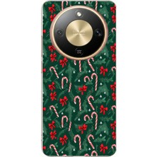 TechTree Honor Magic 8 Lite Uyumlu Yılbaşı Çam Ağacı ve Baston Şeker Baskılı Silikon Kılıf
