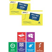 SARI - Elektrostatik Akıllı Not Kağıdı 2 ADET Yapışkansız Post-it 7x10cm - 100 Sayfa - Plango