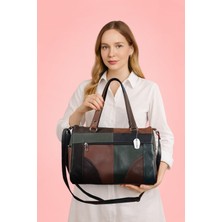 Westbag Hakiki Deri Lüks Siyah Kol Omuz Askılı Çapraz Postacı Çok Gözlü Siyah Çanta