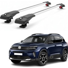 Cross Oto Aksesuarları Citroen C5 Aircross 2017-2024 için Ara Atkı Tavan Barı , Araca Özel , Kilitlenebilir Araç Üstü Ekipman Taşıma Barı (2 Adet)
