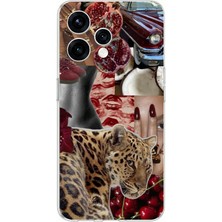 TechTree Oppo  Reno 15 - Reno 15F Uyumlu Leopar Kırmızı Vibes Baskılı Silikon Kılıf