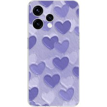 TechTree Oppo  Reno 15 - Reno 15F Uyumlu Mor Kalpler Tasarımlı Baskılı Silikon Kılıf