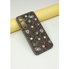 FoxPower Samsung A26 Taşlı Kılıf Gül Desenli Silikon Kılıf