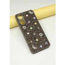 FoxPower Realme 10 Taşlı Kılıf Gül Desenli Silikon Kılıf