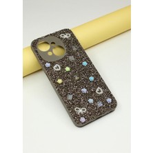 FoxPower Tecno Spark Go 2025 Taşlı Kılıf Gül Desenli Silikon Kılıf