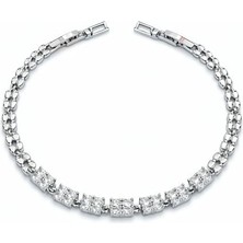 Brezza Lusso Jewelry Xpg Oval Zincir Zirkon Taşlı Kadın Bileklik