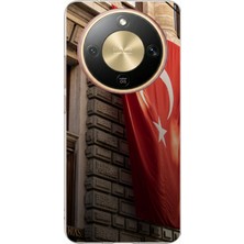 TechTree Honor Magic 8 Lite Uyumlu Dev Türk Bayrağı Baskılı Silikon Kılıf
