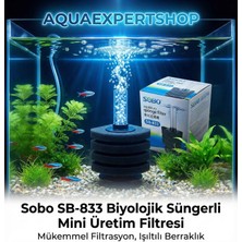 Sobo Biyolojik Süngerli Mini Üretim Filtresi - Temizlik Filtesi - Biyolojik Filtre SB-833