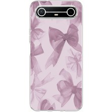 TechTree Tecno Spark Slim 5g Uyumlu Menekşe Tonlu Fiyonk Baskılı Silikon Kılıf