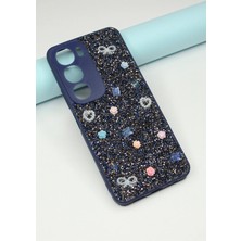 FoxPower Vivo Y18 Kılıf Taşlı Gül Desenli Silikon Kılıf