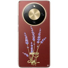 TechTree Honor Magic 8 Lite Uyumlu Lavanta Çiçek Tasarımlı Baskılı Silikon Kılıf