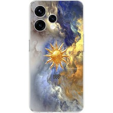 TechTree Oppo  Reno 15 - Reno 15F Uyumlu 777 Güneş ve Bulut Tasarım Baskılı Silikon Kılıf