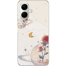 TechTree Infinix Smart 10 Uyumlu Gezegen, Yıldız ve Gül Baskılı Silikon Kılıf