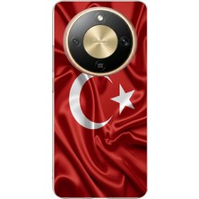 TechTree Honor Magic 8 Lite Uyumlu Türk Bayrağı Baskılı Silikon Kılıf