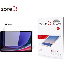 Maks Technology Galaxy Tab S10 Plus Uyumlu ​mkst 5in1 Tablet Temperli Cam Ekran Koruyucu-Renksiz