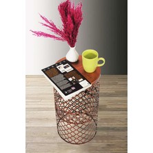 Venon Aydınlatma Metal Zigon Sehpa (250X480) Modern Tasarım Siyah Bakır Patine 48 cm Yükseklik