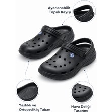 Liarca Siyah Plaj Bahçe Günlük Çeyiz Rahat Kaymaz Taban Ortopedik Kadın Erkek Unisex Kapalı Terlik