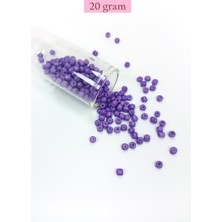 Dökme Cam Kum Boncuk Büyük Boy (6/0) 4 mm - 20 Gram - Mor - BNC080 Nemere