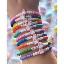 Amabel Jewelerys Çocuklara Özel Karne-Bayram-Doğun Günü Hediyesi Unicorn Fimo 10'lu Kız Çocuk Bileklik Seti