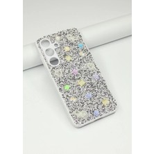 FoxPower Samsung S25 Taşlı Kılıf Gül Desenli Silikon Kılıf