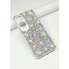 FoxPower Oppo A60 Kılıf Taşlı Gül Desenli Silikon Kılıf