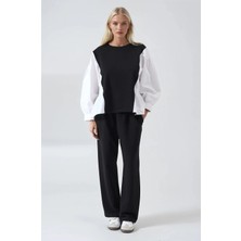 Lijuri Kolları Poplin Detaylı Sweat Pantolon Takım 10322