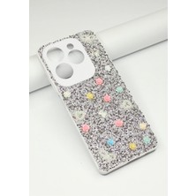 FoxPower Infinix Hot 40I Taşlı Kılıf Gül Desenli Silikon Kılıf