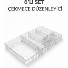 6'li Dolap Içi Takı Makyaj Organizer - Çekmece Içi Düzenleyici Set Şeffaf