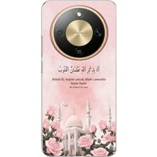 TechTree Honor Magic 8 Lite Uyumlu Rad Suresi Cami ve Güller Baskılı Silikon Kılıf