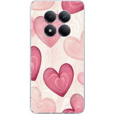 TechTree Redmi Note 15 Pro 4g Uyumlu Çizgisel Pembe Kalp Baskılı Silikon Kılıf