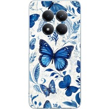 TechTree Redmi Note 15 Pro 5g Uyumlu Mavi Kelebekler Baskılı Silikon Kılıf