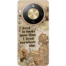 TechTree Honor Magic 8 Lite Uyumlu Kitap Okuyan Kadın Retro Baskılı Silikon Kılıf