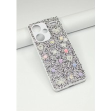 FoxPower Redmi Note 13 Pro Plus Taşlı Kılıf Gül Desenli Silikon Kılıf