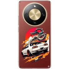 TechTree Honor Magic 8 Lite Uyumlu Gtr Güneş Ejderha Tasarımlı Baskılı Silikon Kılıf